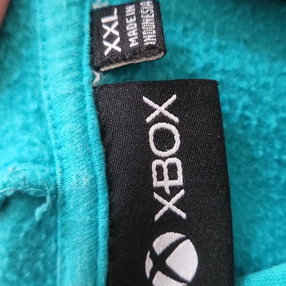 SOLD SOLDTurquoise Blue Hoodie Sweatshirt with Xbox Logo XXL - Picture 3 of 7